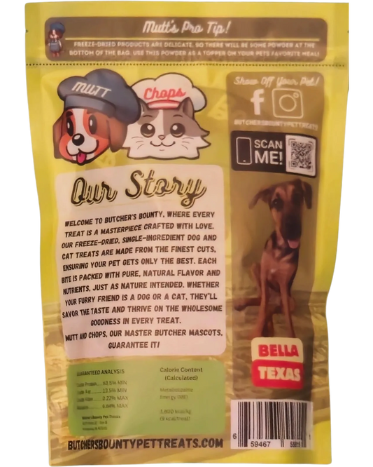 Beef liver treat nutrition label and ingredients – freeze-dried with no preservatives