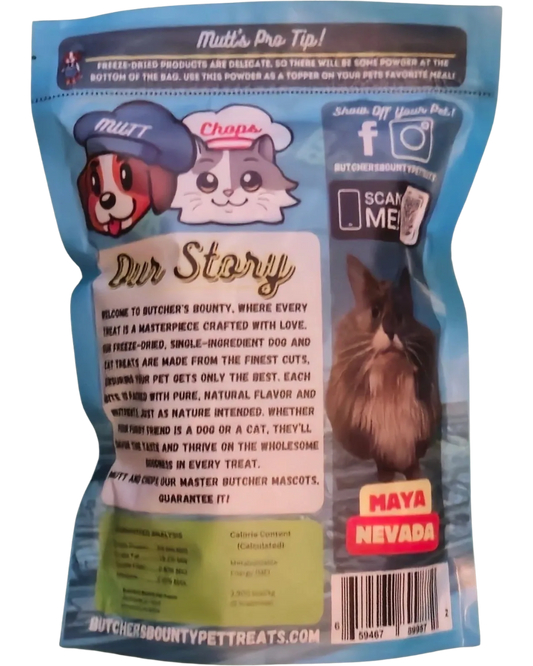 Freeze-dried minnow treat ingredients and guaranteed analysis – nothing added, just fish