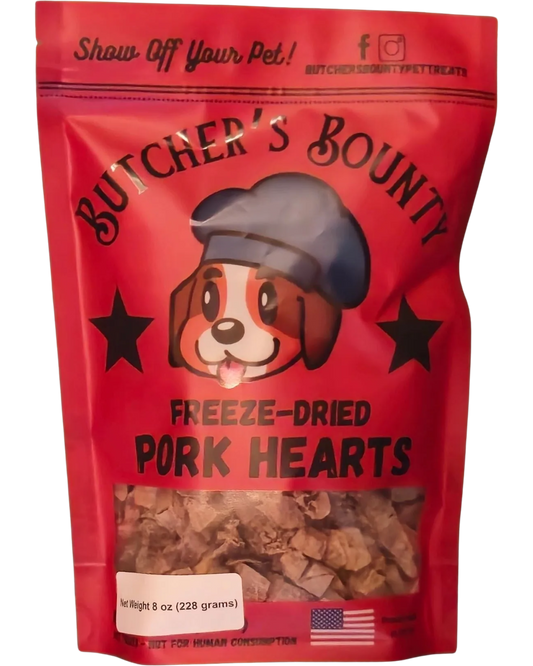 Freeze-dried pork heart pet treats – single-ingredient high-protein snack for dogs and cats
