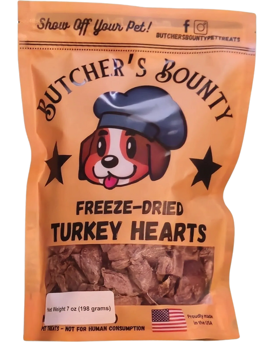 Butcher’s Bounty turkey heart pet treats – freeze-dried and single-ingredient