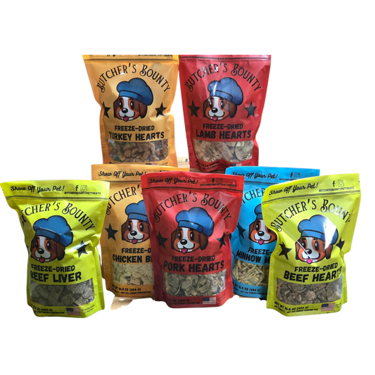 Butcher’s Bounty variety pack – sampler of single-ingredient freeze-dried pet treats