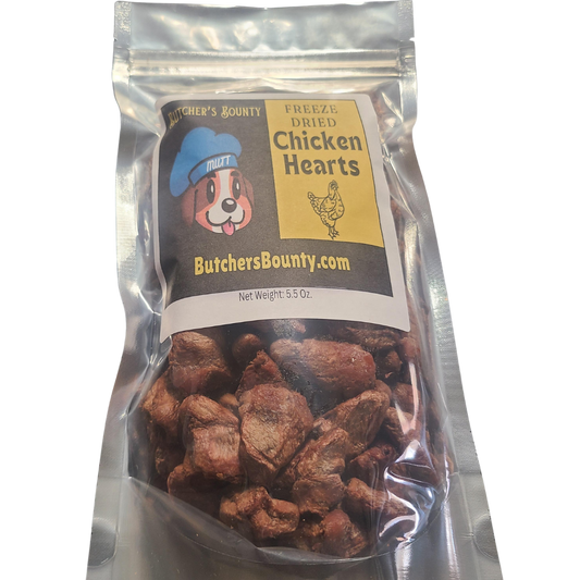 Freeze-dried chicken heart pet treats in resealable bag – healthy dog and cat snack
